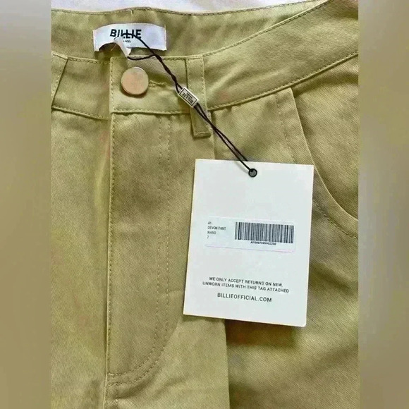 BILLIE THE LABEL Devon Cropped Pant Size 2 NWT Khaki - Picture 14 of 14
